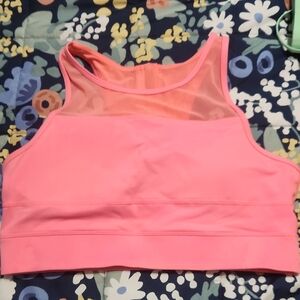 Pink Mesh Sports Bra